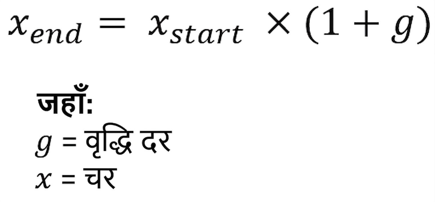गणनाओं में growth rates का उपयोग