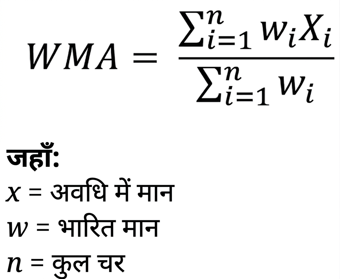 Weighted moving average का सूत्र
