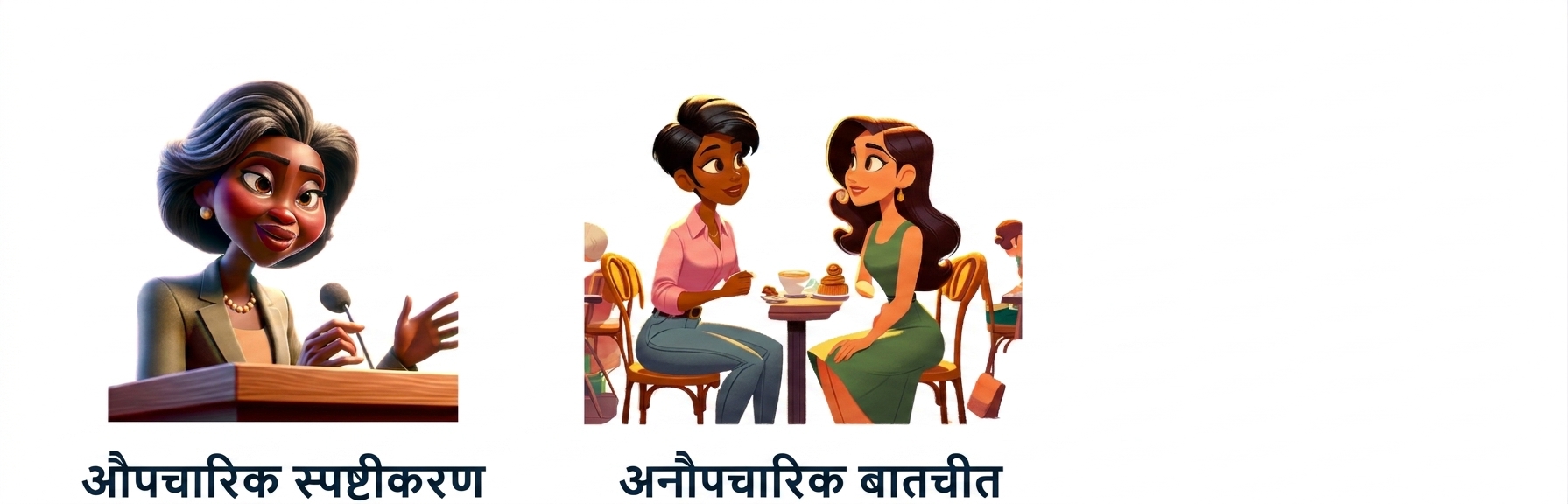 दो लोग अनौपचारिक बातचीत करते हुए