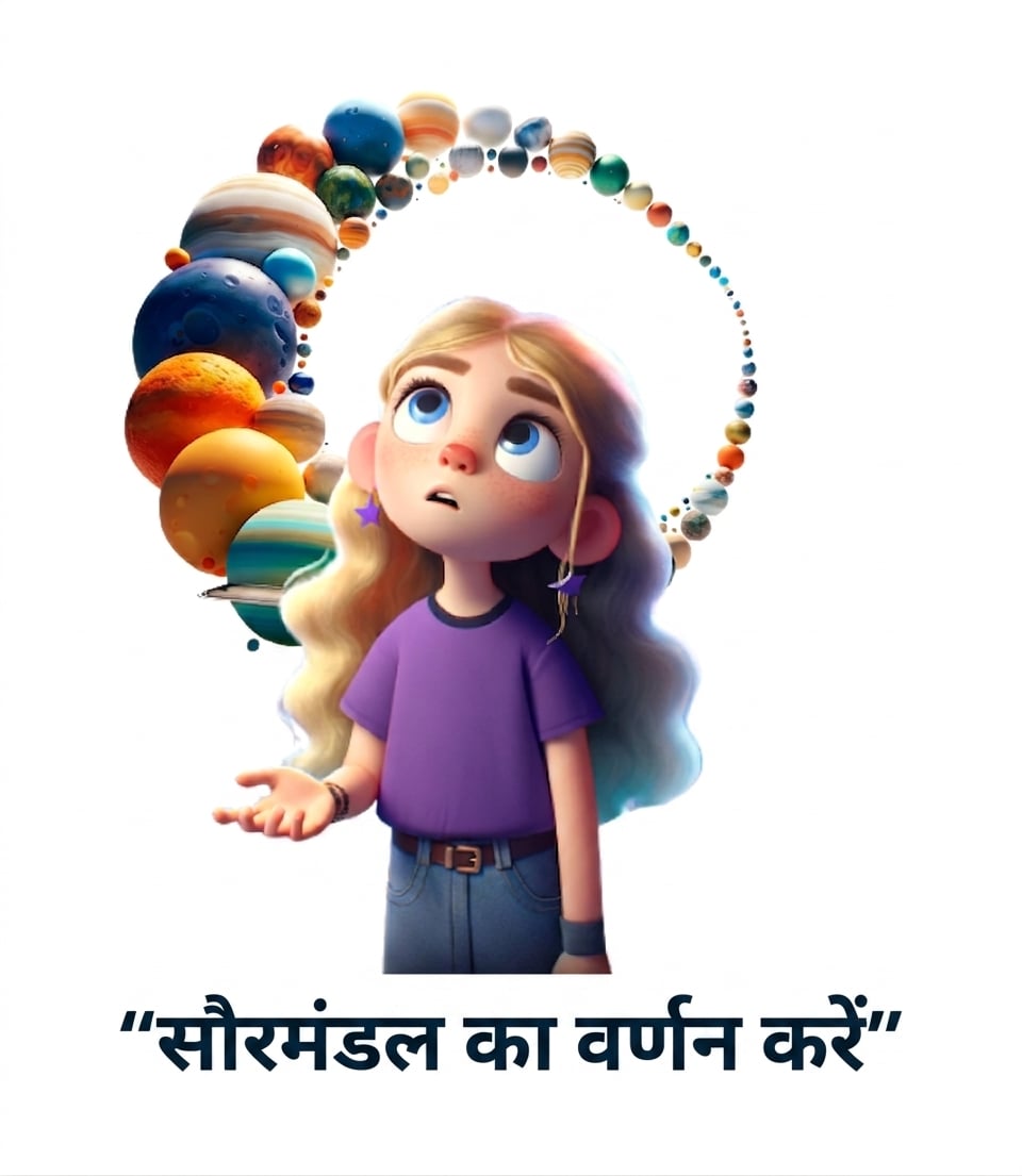 युवक का प्रॉम्प्ट "describe the solar system"