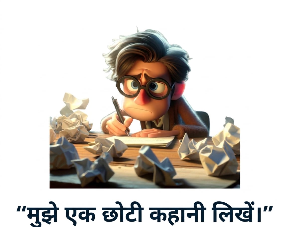 उलझा और थका व्यक्ति, प्रॉम्प्ट "write me a short story"