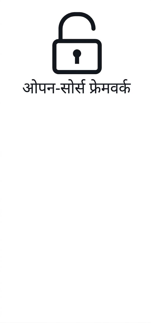 ओपन सोर्स फ्रेमवर्क्स दिखाता एक आइकन.