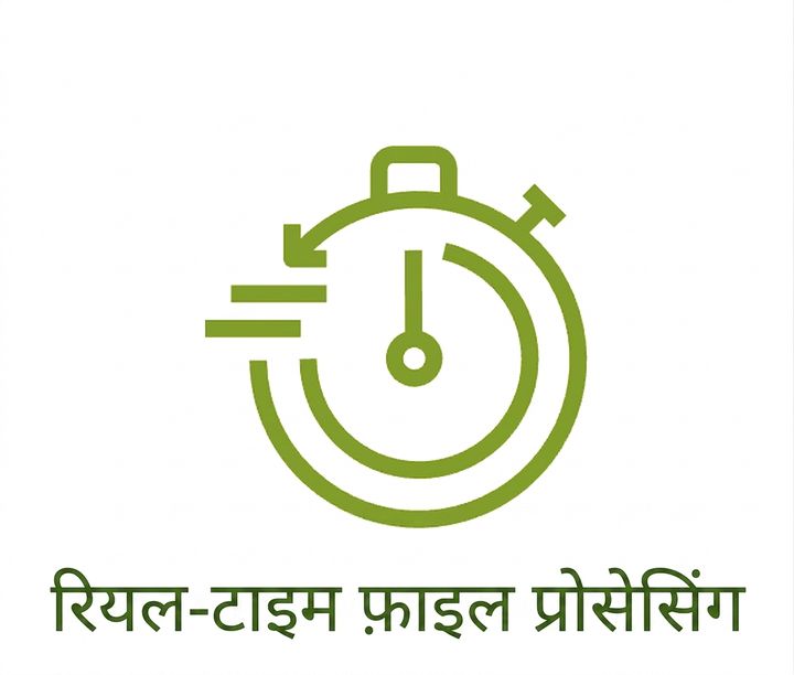 रियल-टाइम प्रोसेसिंग दर्शाता एक आइकन.