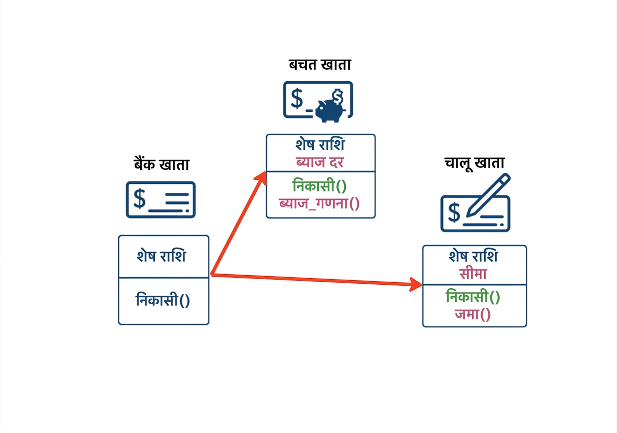 CheckingAccount भी BankAccount से इनहेरिट करता है