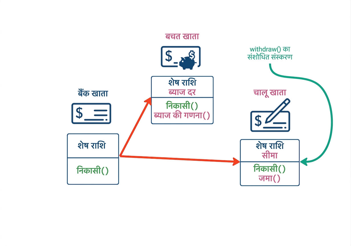 CheckingAccount में संशोधित withdraw method है