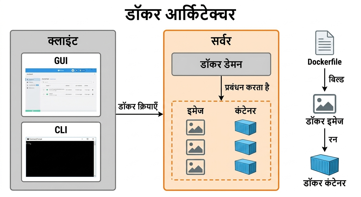 Docker आर्किटेक्चर - Docker Containers और Images
