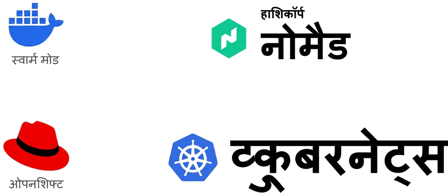 विभिन्न कंटेनर ऑर्केस्ट्रेटर्स