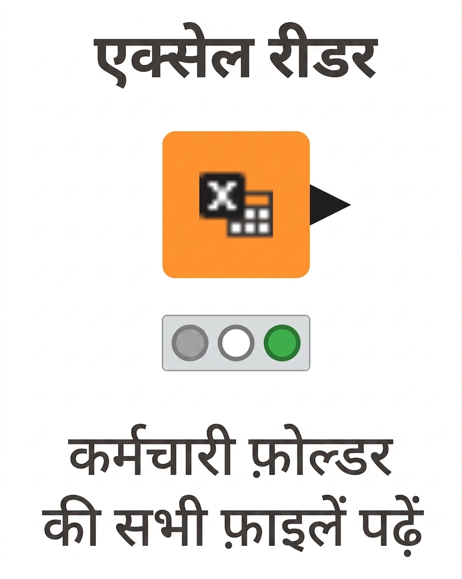 Excel रीडर नोड जो कई फ़ाइलें पढ़ रहा है
