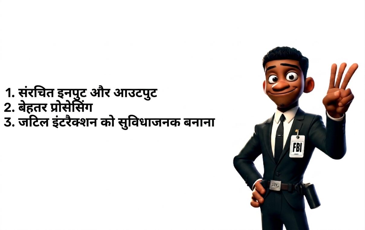 छवि में एक कार्टून FBI एजेंट तीन उंगलियाँ उठाए दिखता है