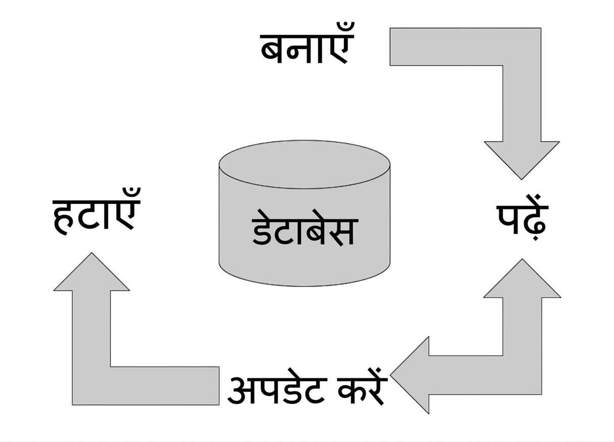 डेटाबेस के चारों ओर Create, Read, Update, Delete