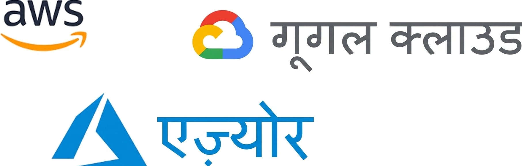 सामान्य क्लाउड प्रदाताओं के लोगो