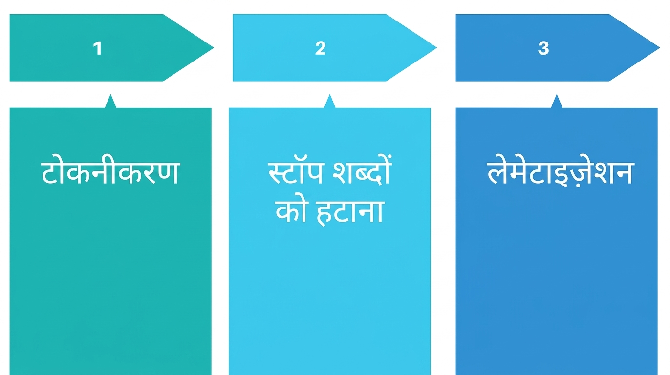 टेक्स्ट प्री-प्रोसेसिंग के तीन सामान्य चरण