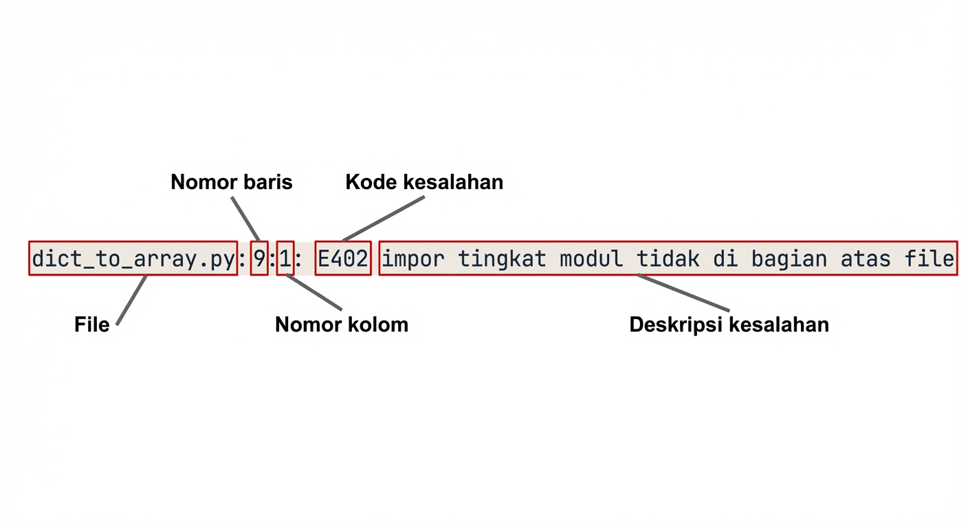 keluaran kesalahan pycodestyle