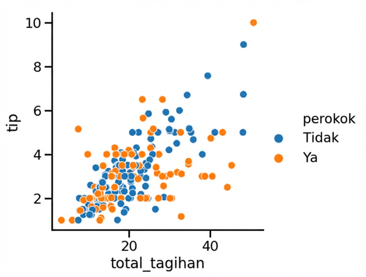 Plot sebar dengan hue