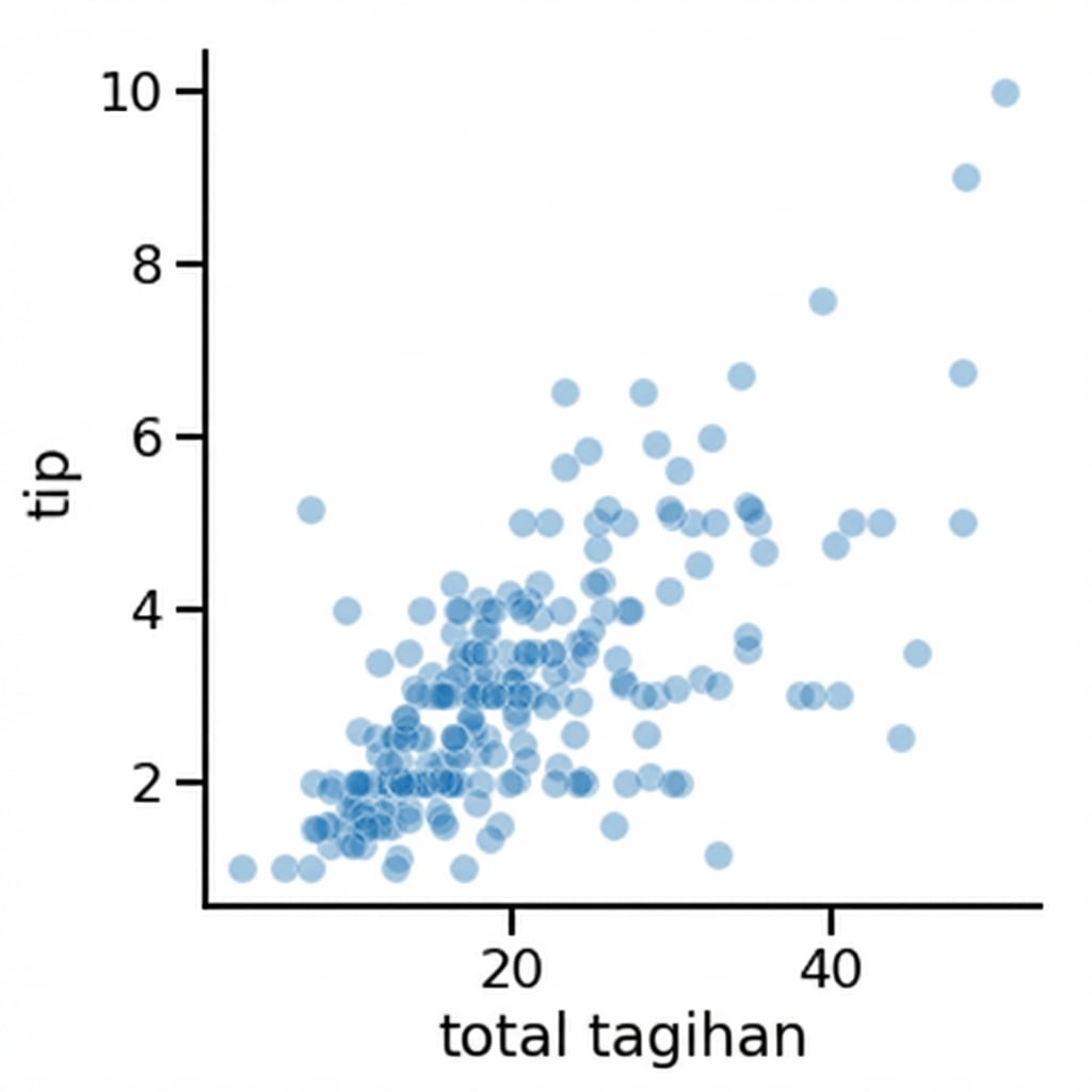 Scatter plot dengan titik lebih transparan