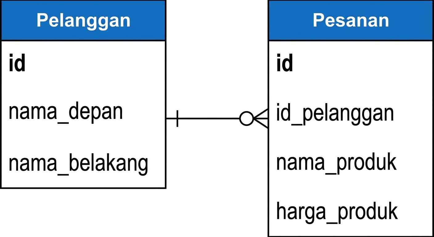 Skema Basis Data untuk Customer dan Order