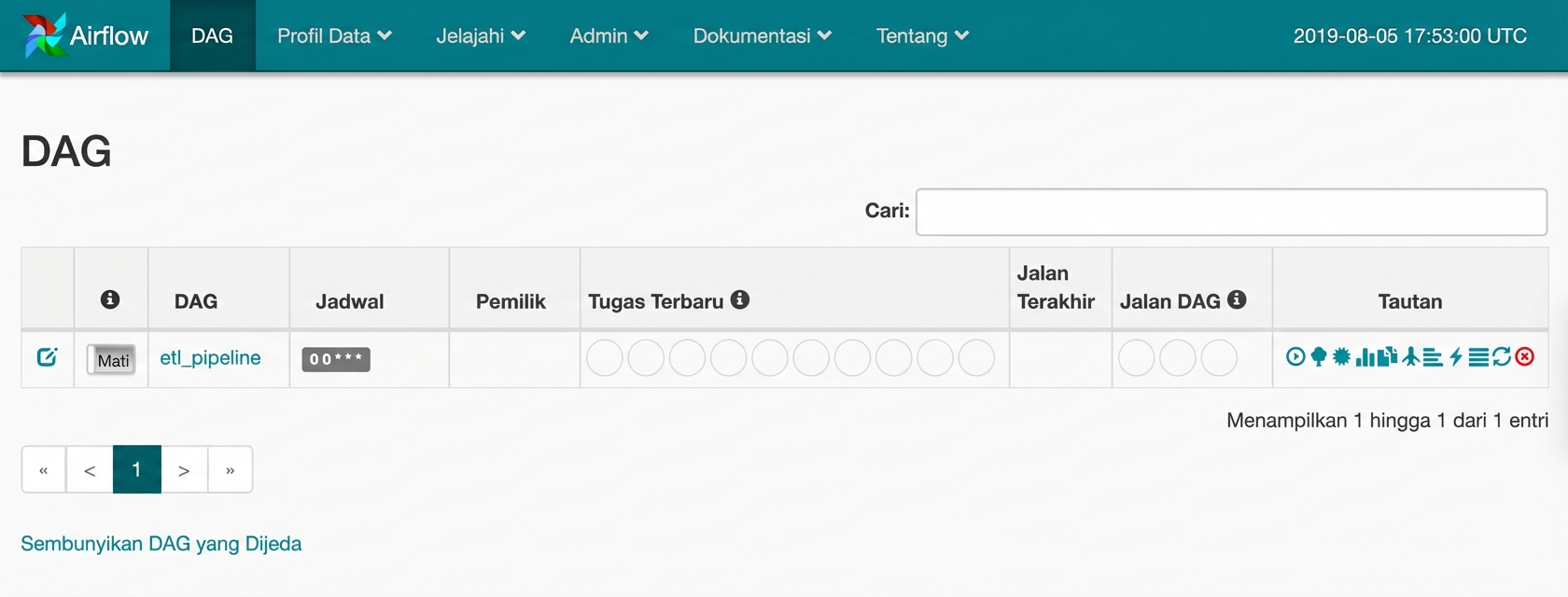 Tangkapan layar UI Airflow