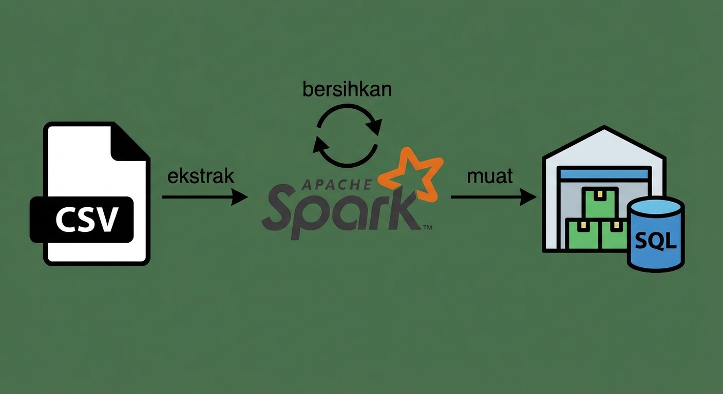 Contoh pipeline sederhana yang mengekstrak dari csv menggunakan Spark