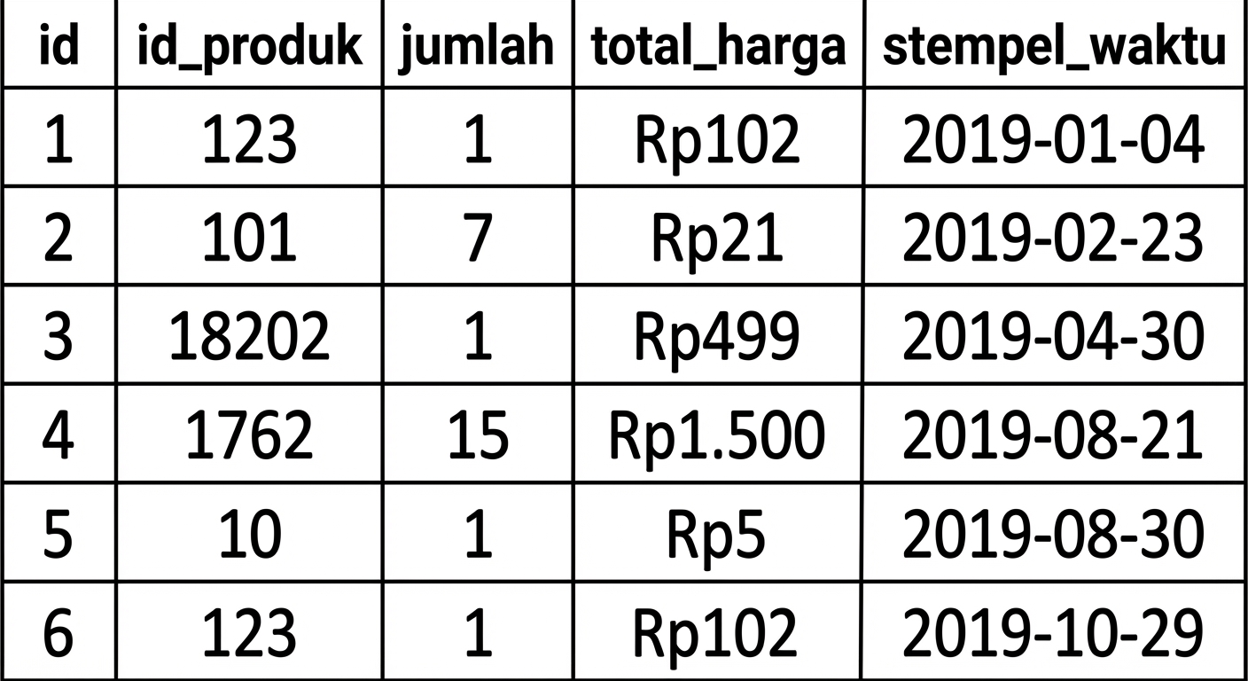 Partisi horizontal: tabel contoh