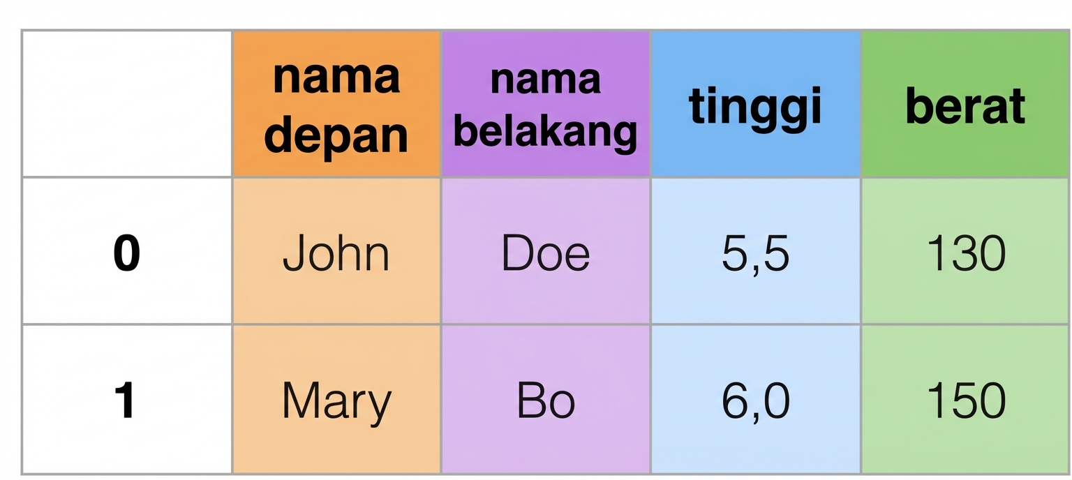 Data dalam format lebar lebih
