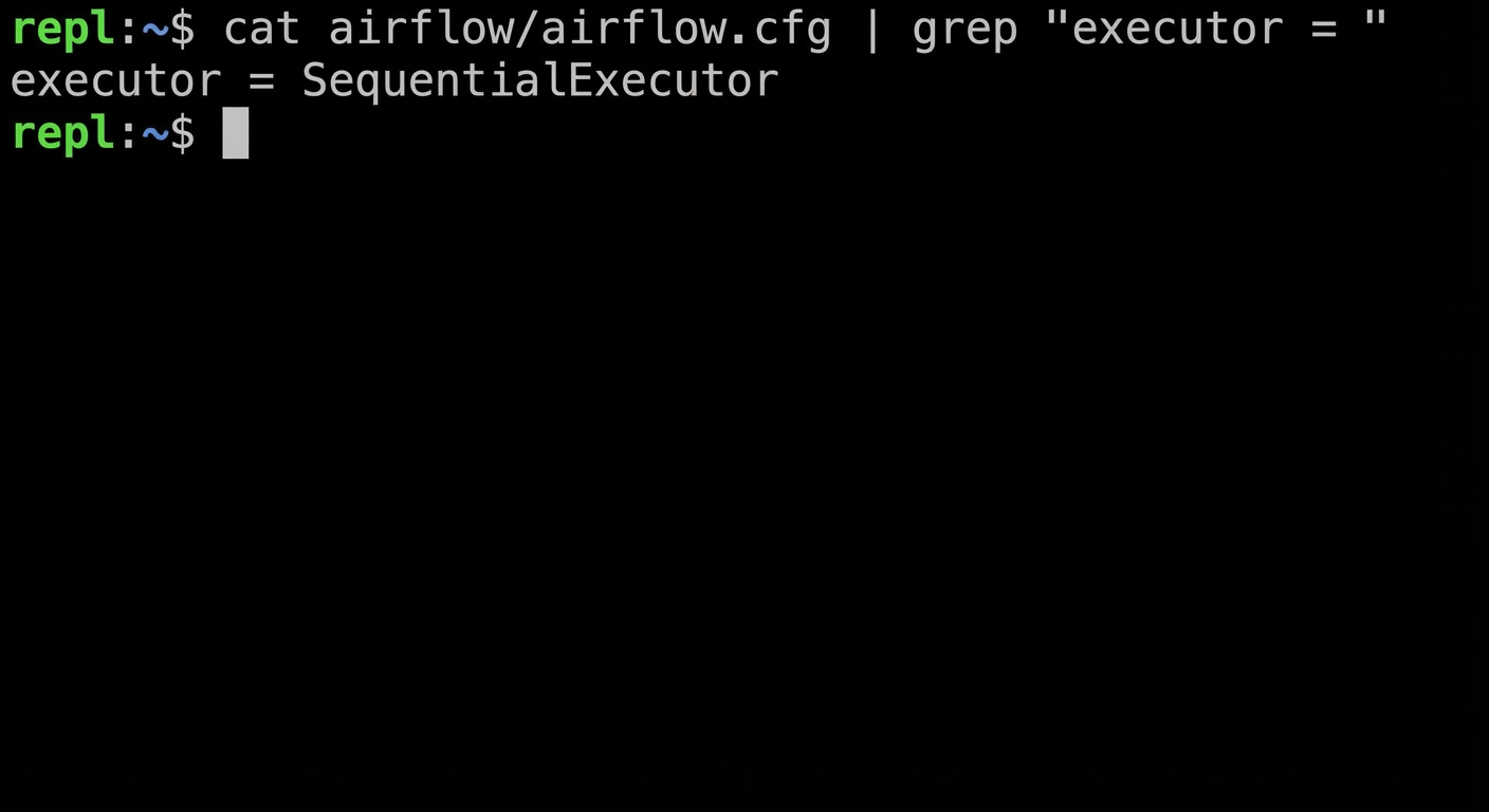 cat airflow.cfg | grep "executor = "