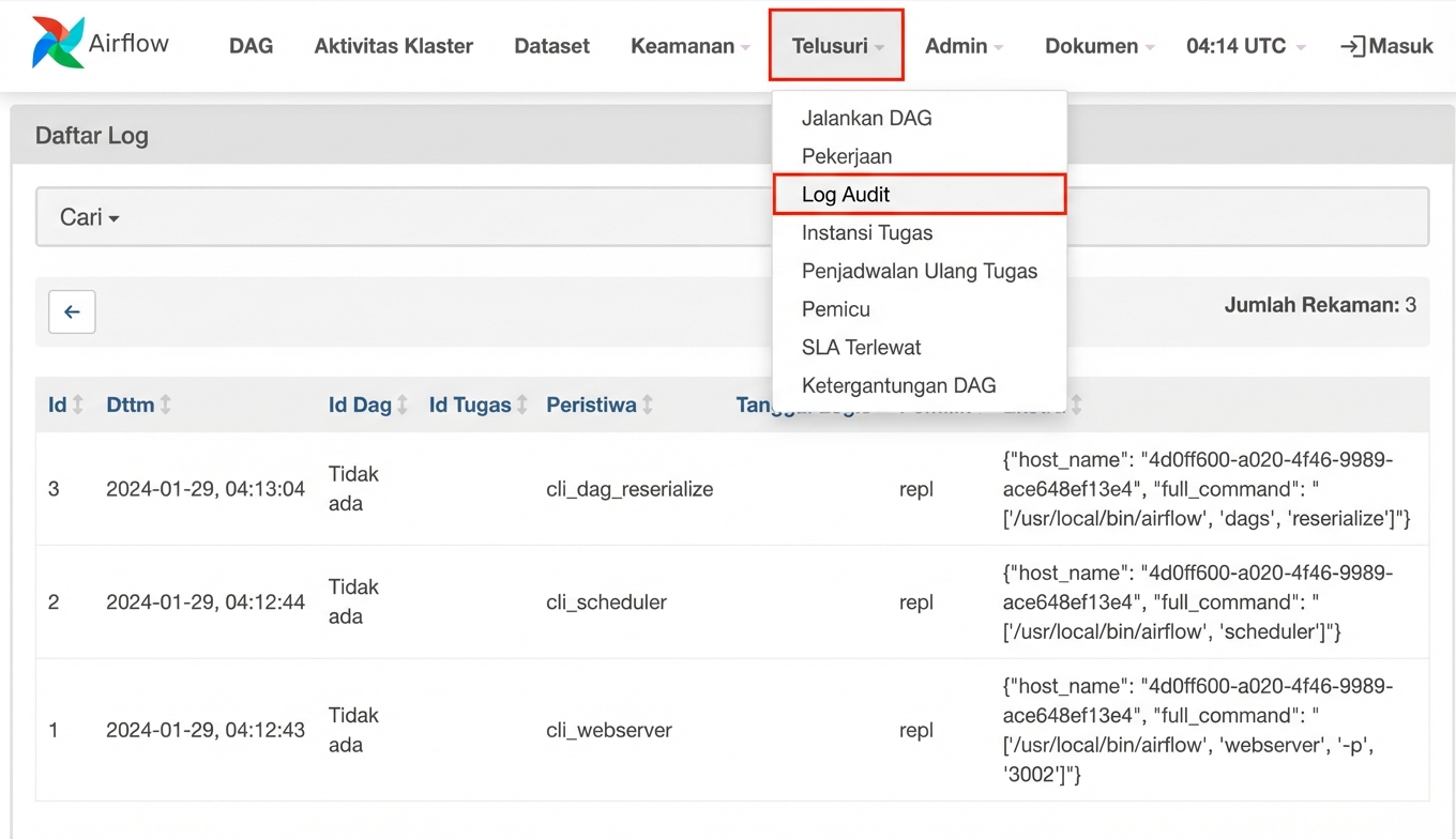 Log audit Airflow