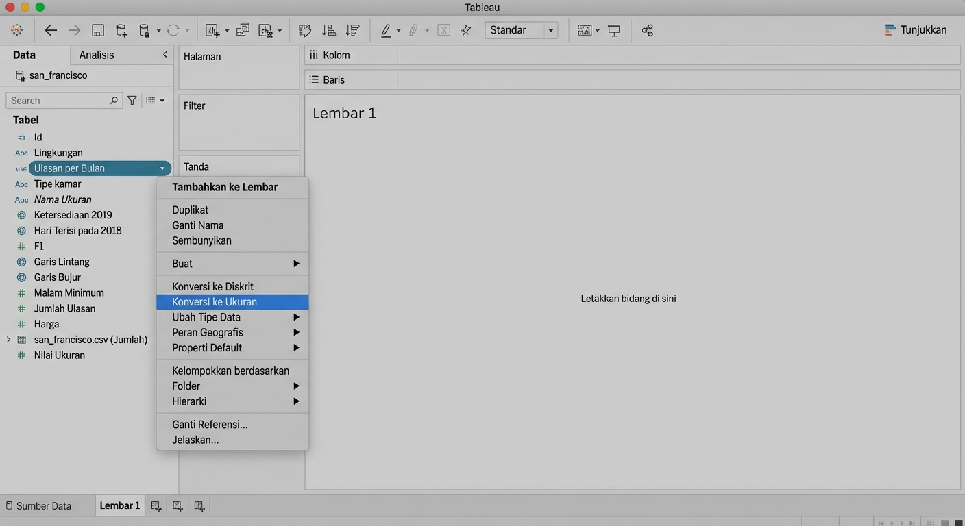 mengonversi dimensi ke ukuran