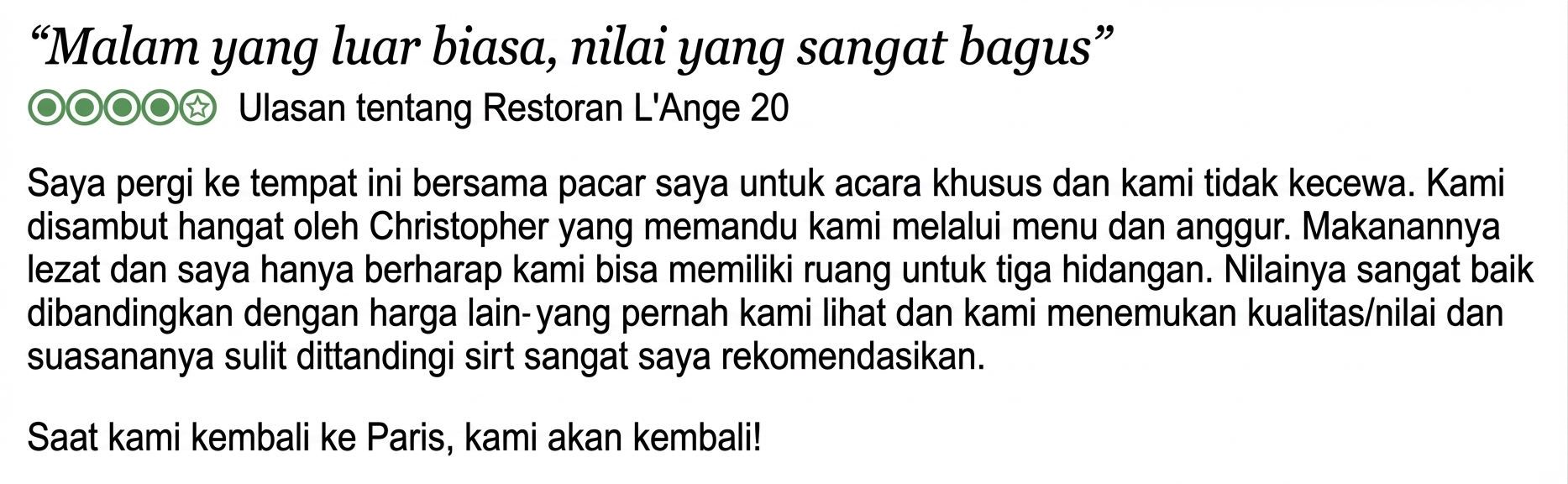 Contoh data ulasan