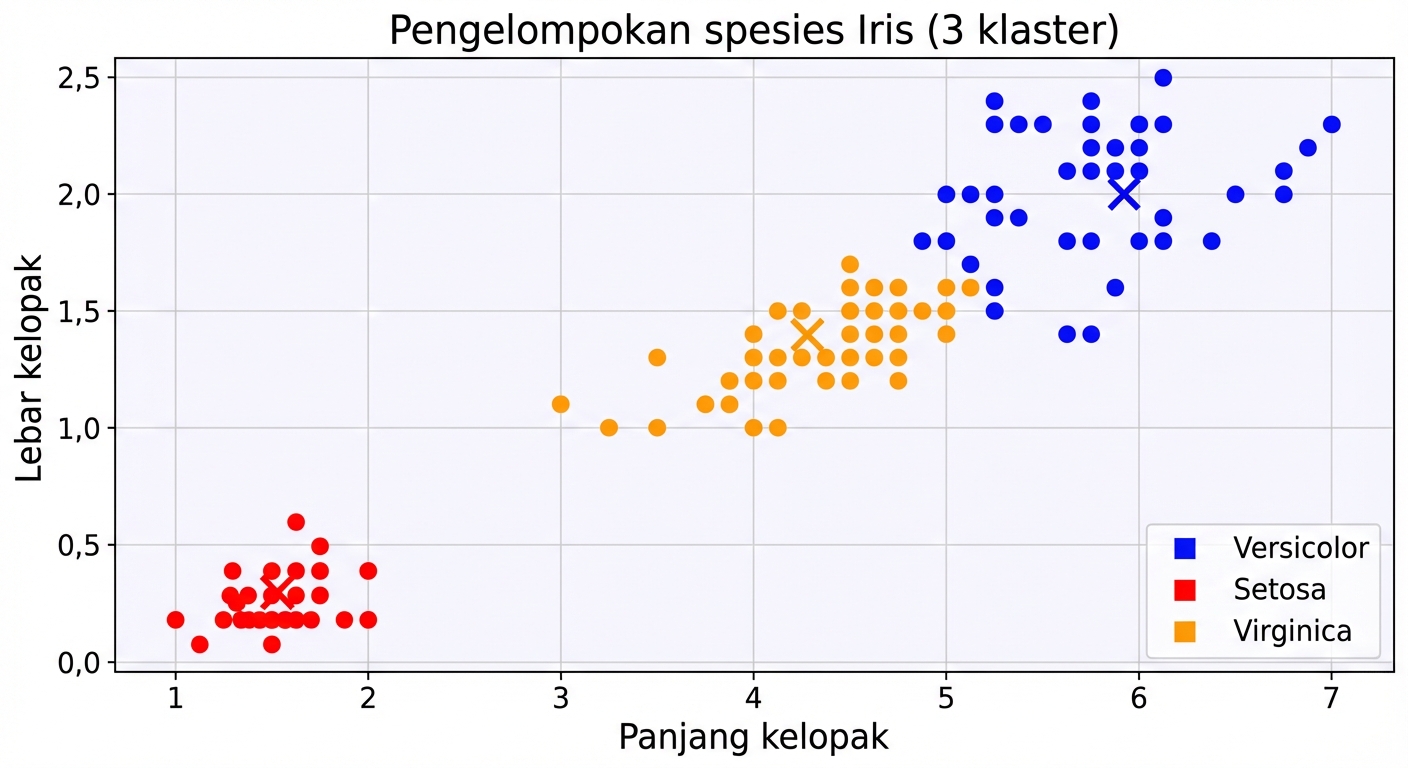 klastering iris dengan legenda