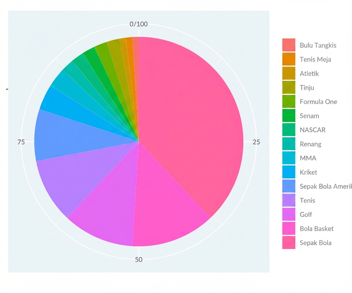 Diagram pai atlet terkenal menurut cabang olahraga