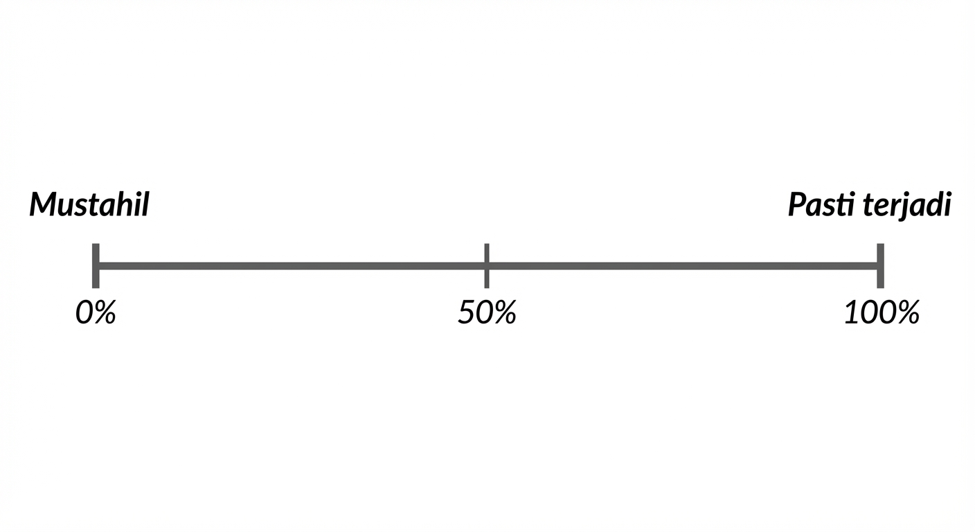 garis probabilitas dari kiri 0 persen = mustahil, ke kanan 100 persen = pasti terjadi.png