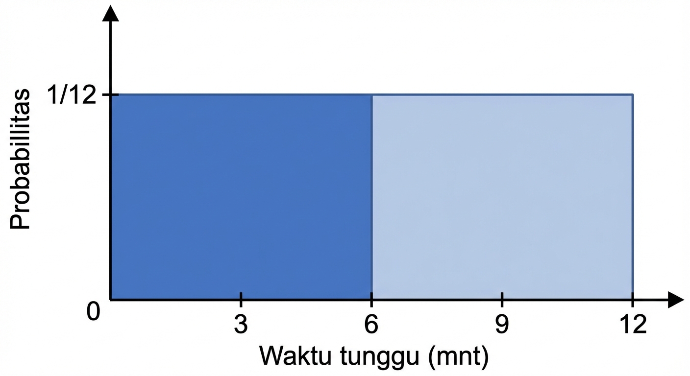 Area disorot dari 0 hingga 7 di bawah garis horizontal