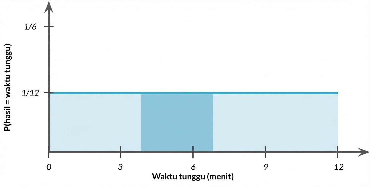 Area antara 4 dan 7 disorot di bawah garis horizontal