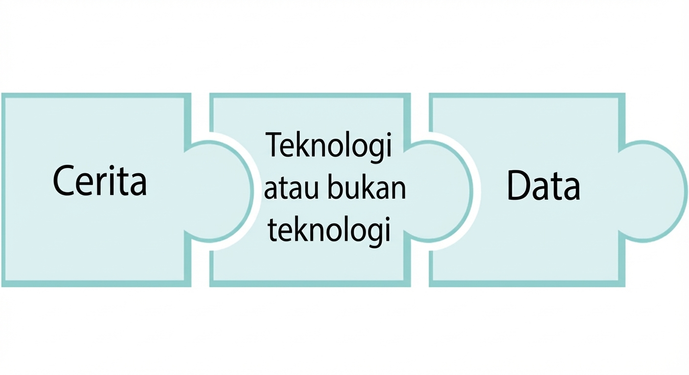 Potongan puzzle dengan kata data
