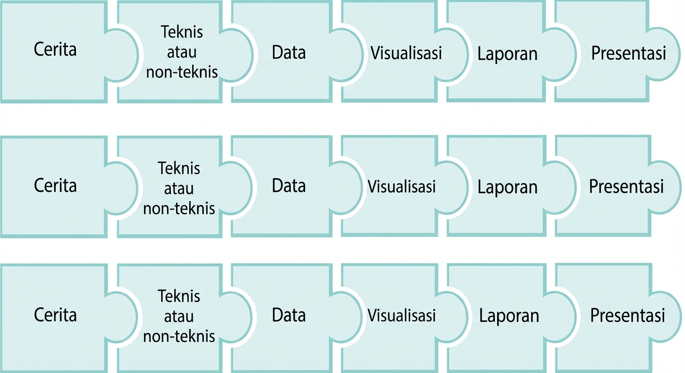 potongan puzzle dengan kata presentation
