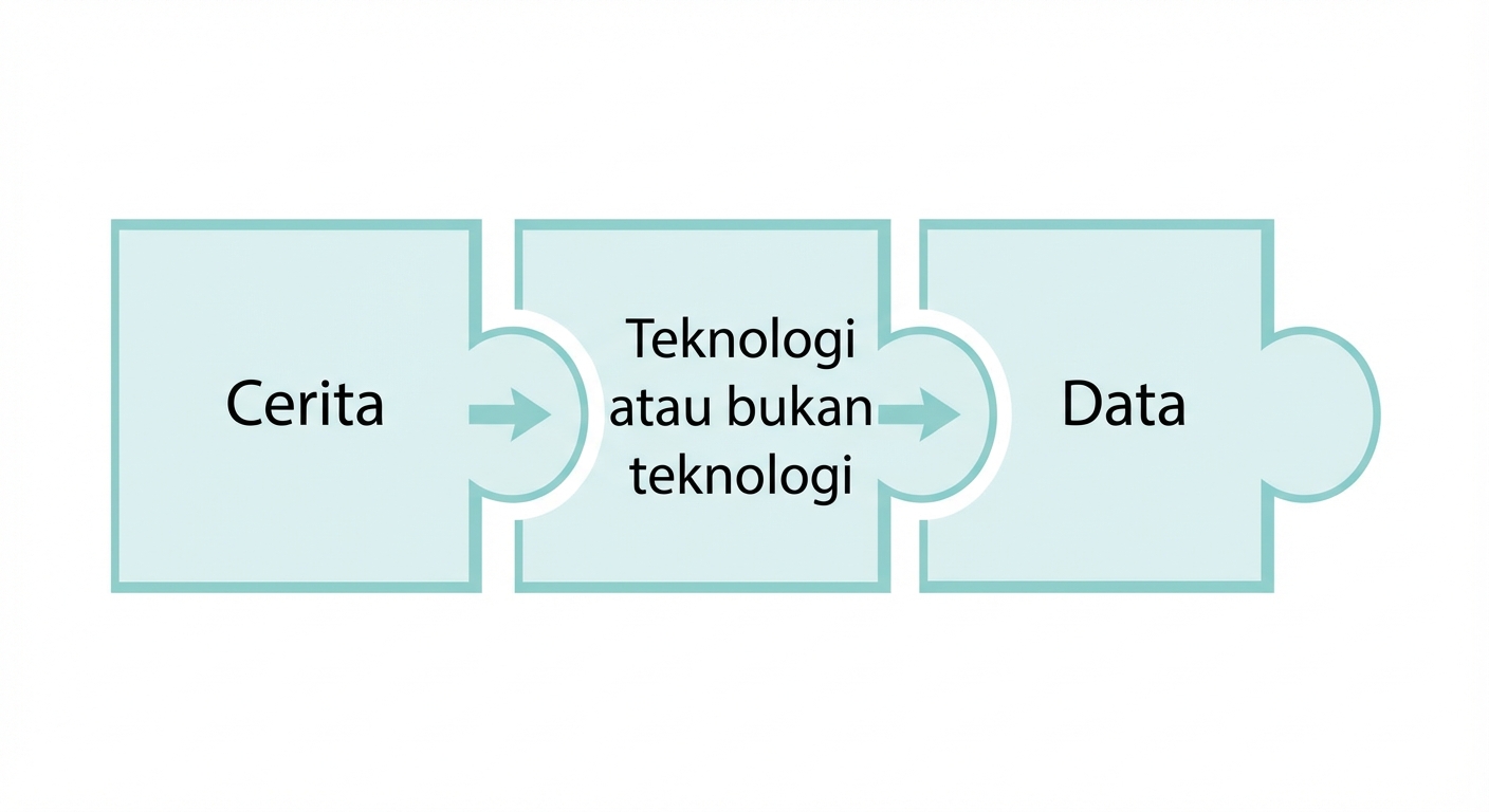 potongan puzzle dengan kata data