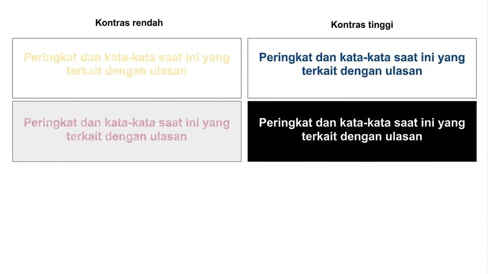 slide dengan kontras tinggi dan rendah