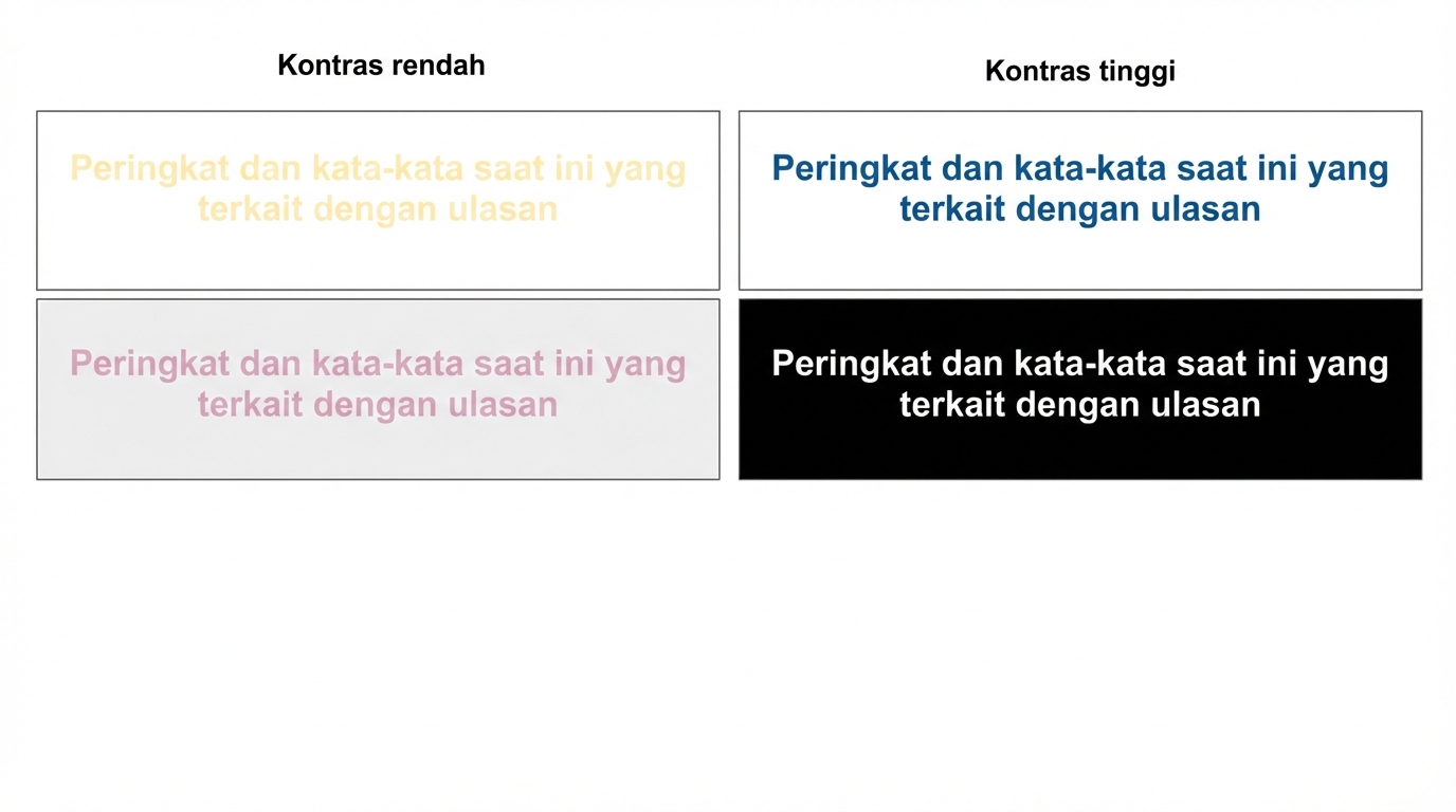 slide dengan kontras tinggi dan rendah