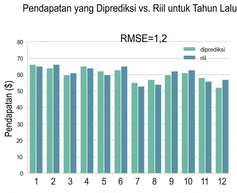 Plot batang menunjukkan nilai prediksi vs. aktual