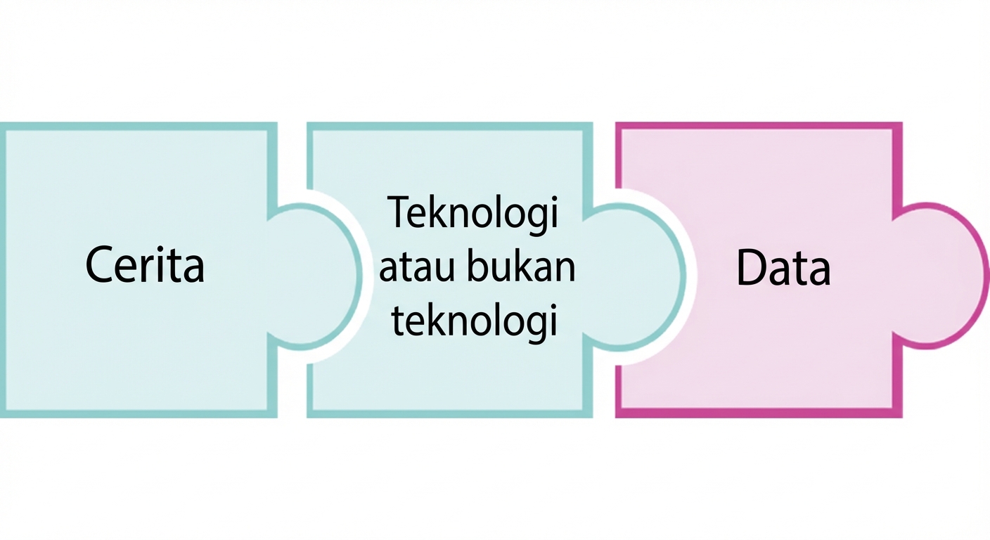 Potongan puzzle dengan kata data disorot