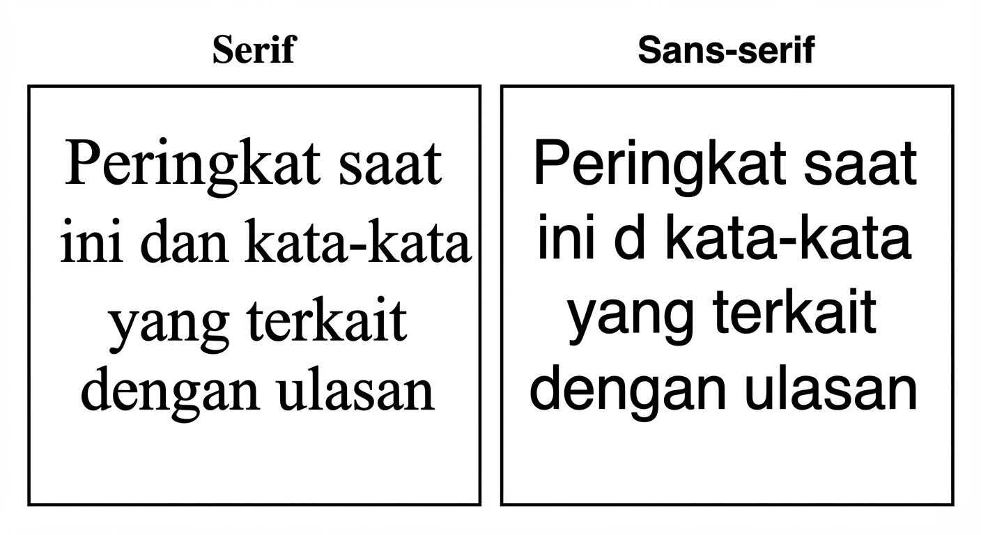 slide dengan font serif dan sans-serif