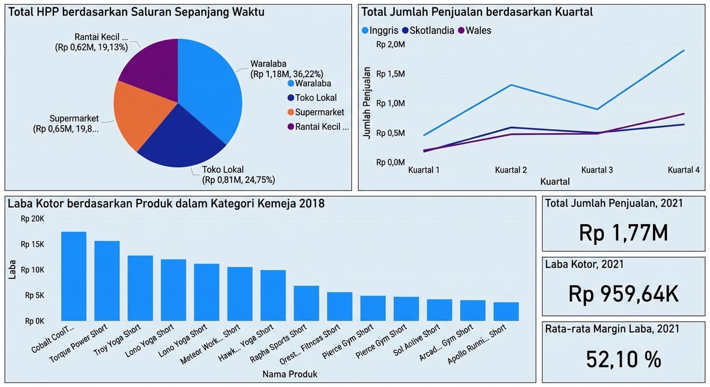 Contoh dasbor dengan beban kognitif tinggi