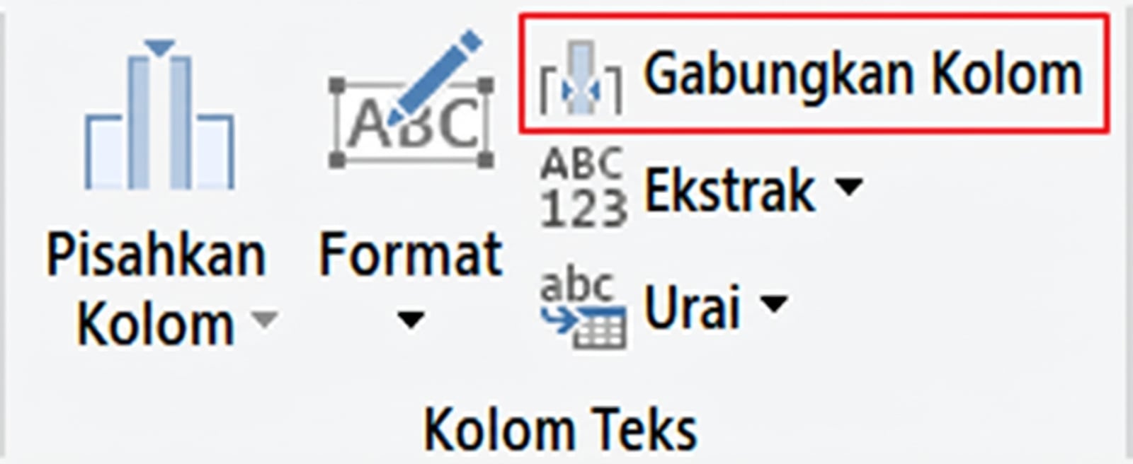 Cuplikan layar Power Query menampilkan transformasi Merge Columns