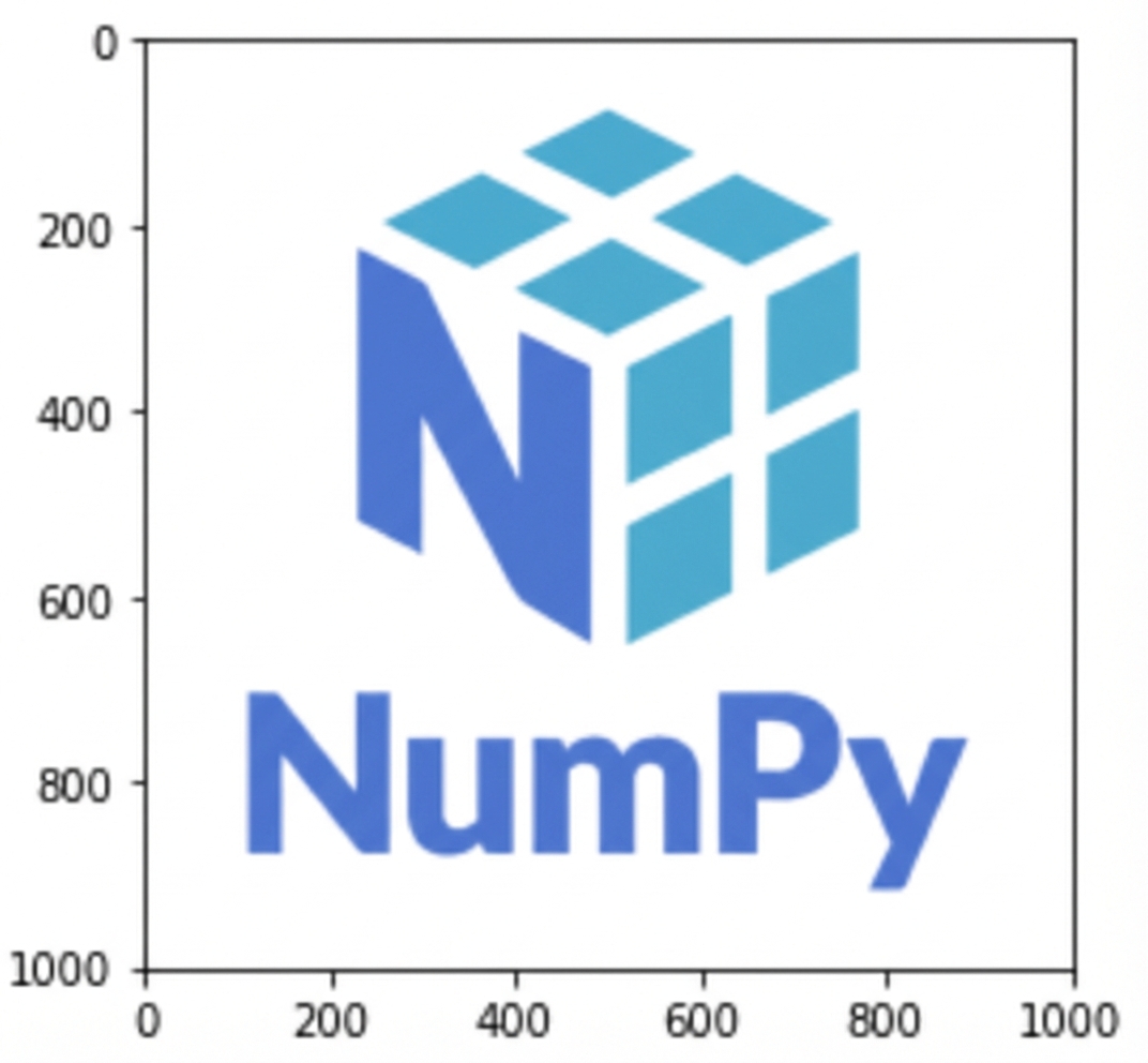 Gambar logo NumPy biru di latar putih
