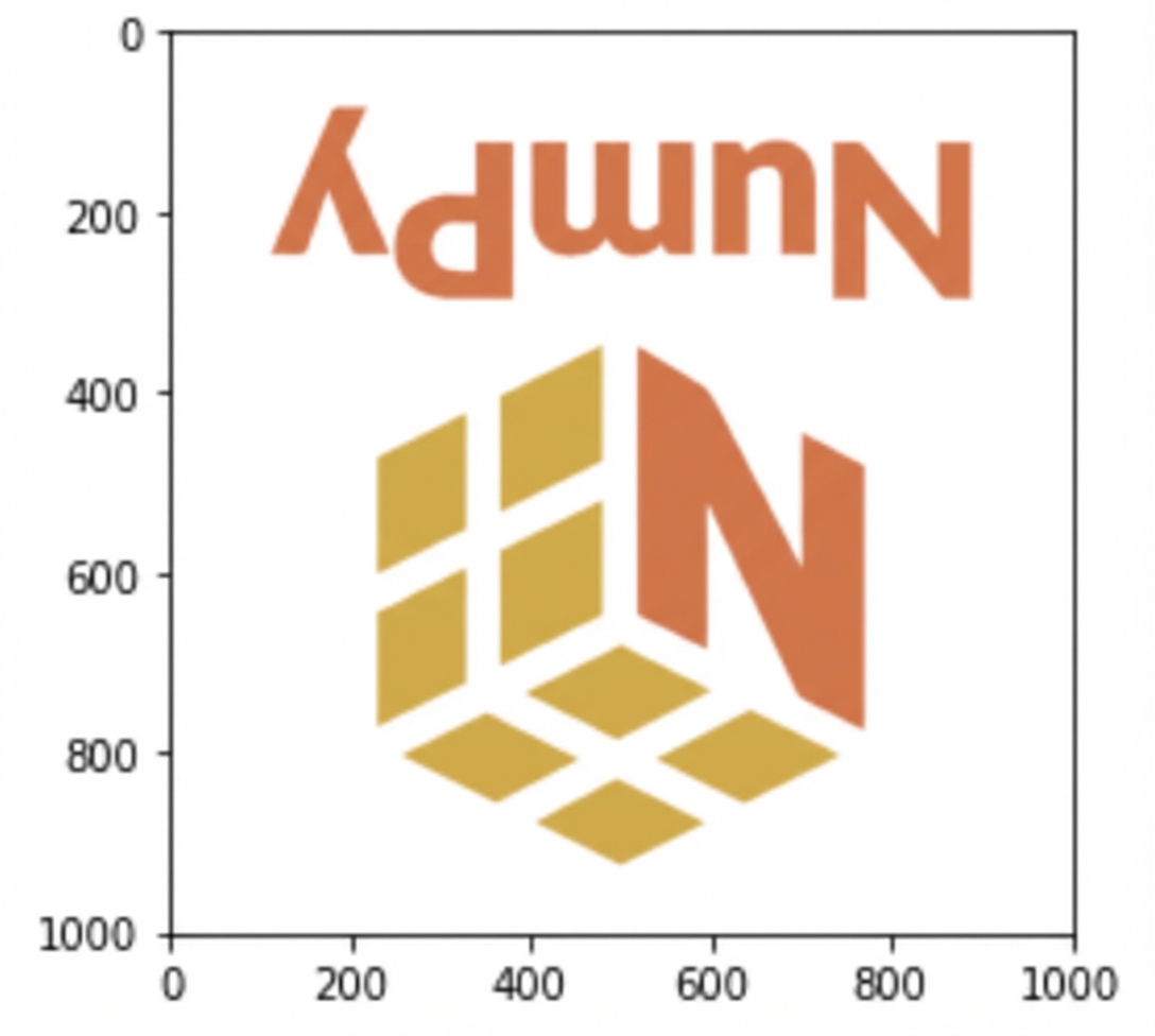 Logo NumPy setelah np.flip() diterapkan