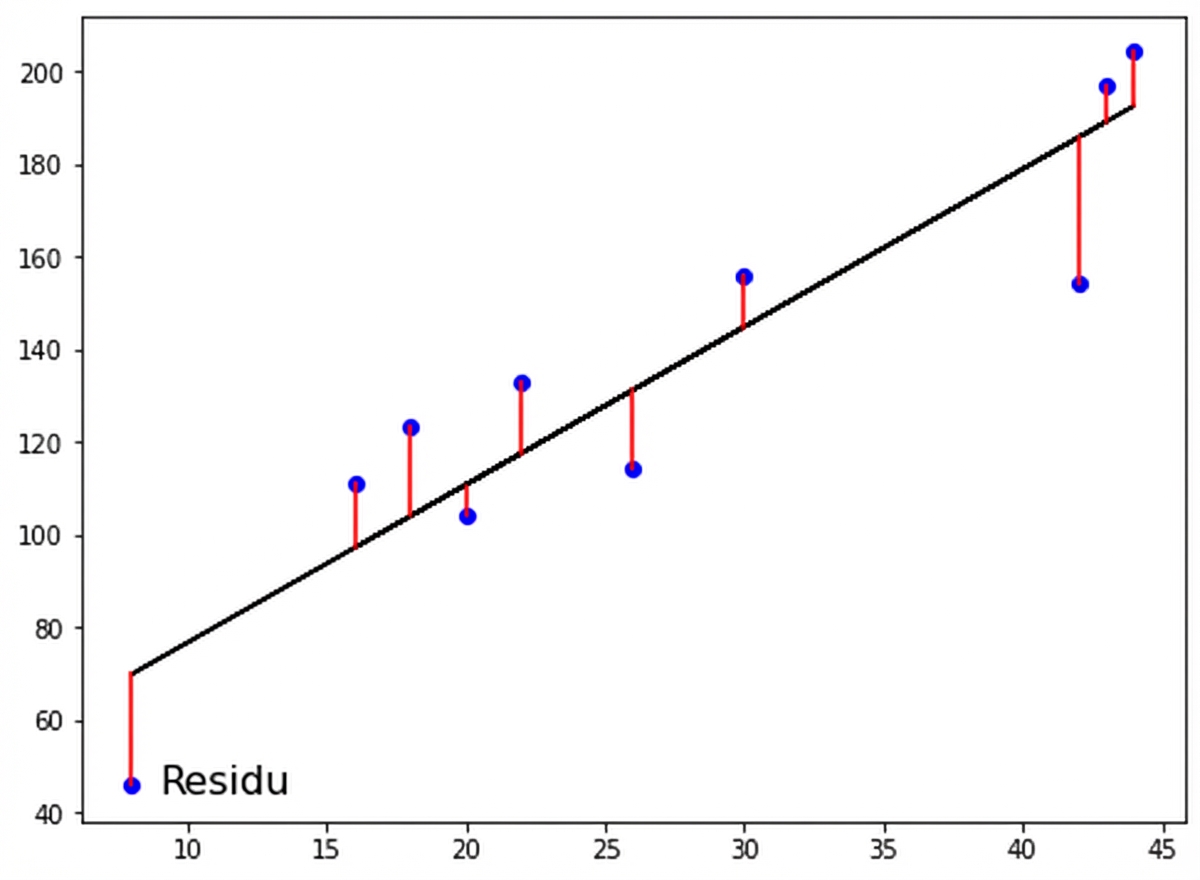 garis merah mewakili residual