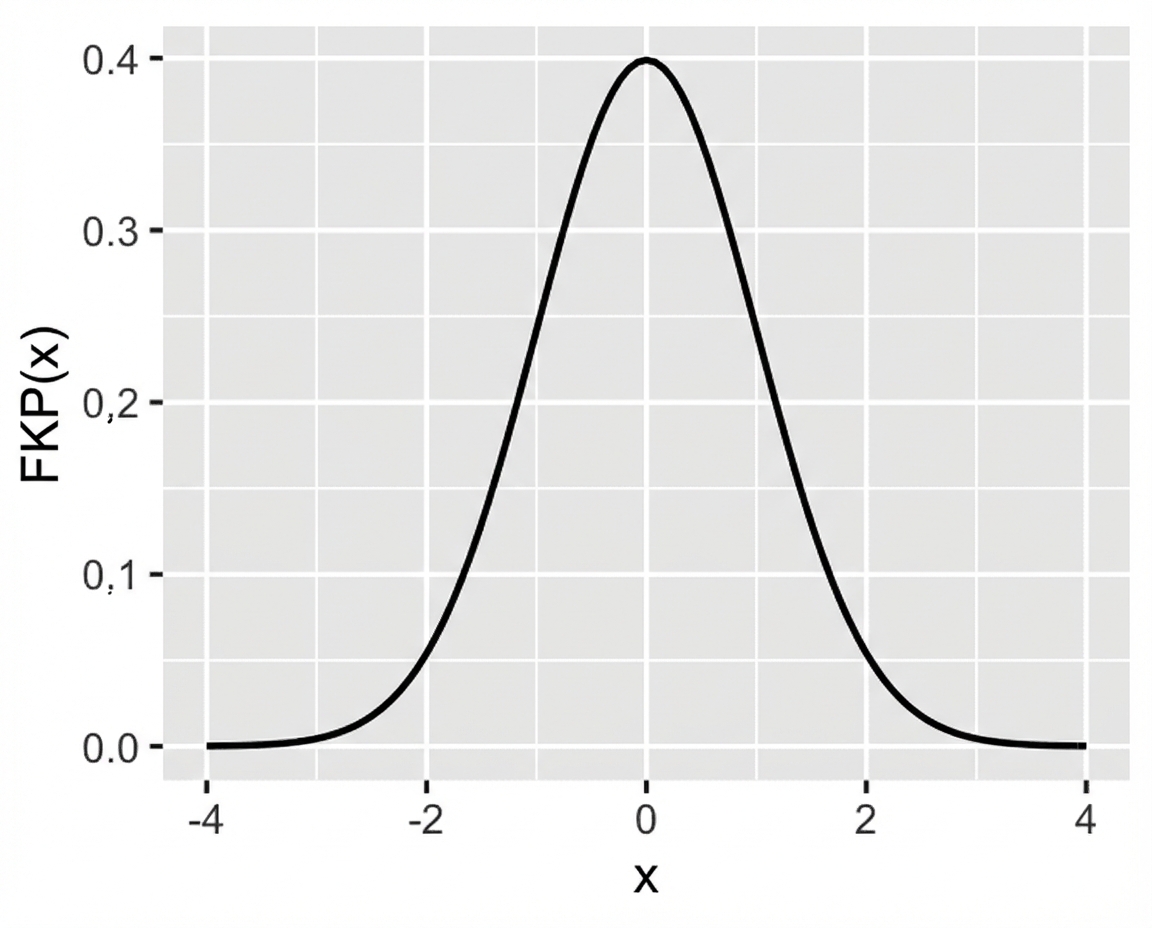 Plot densitas PDF untuk distribusi normal standar