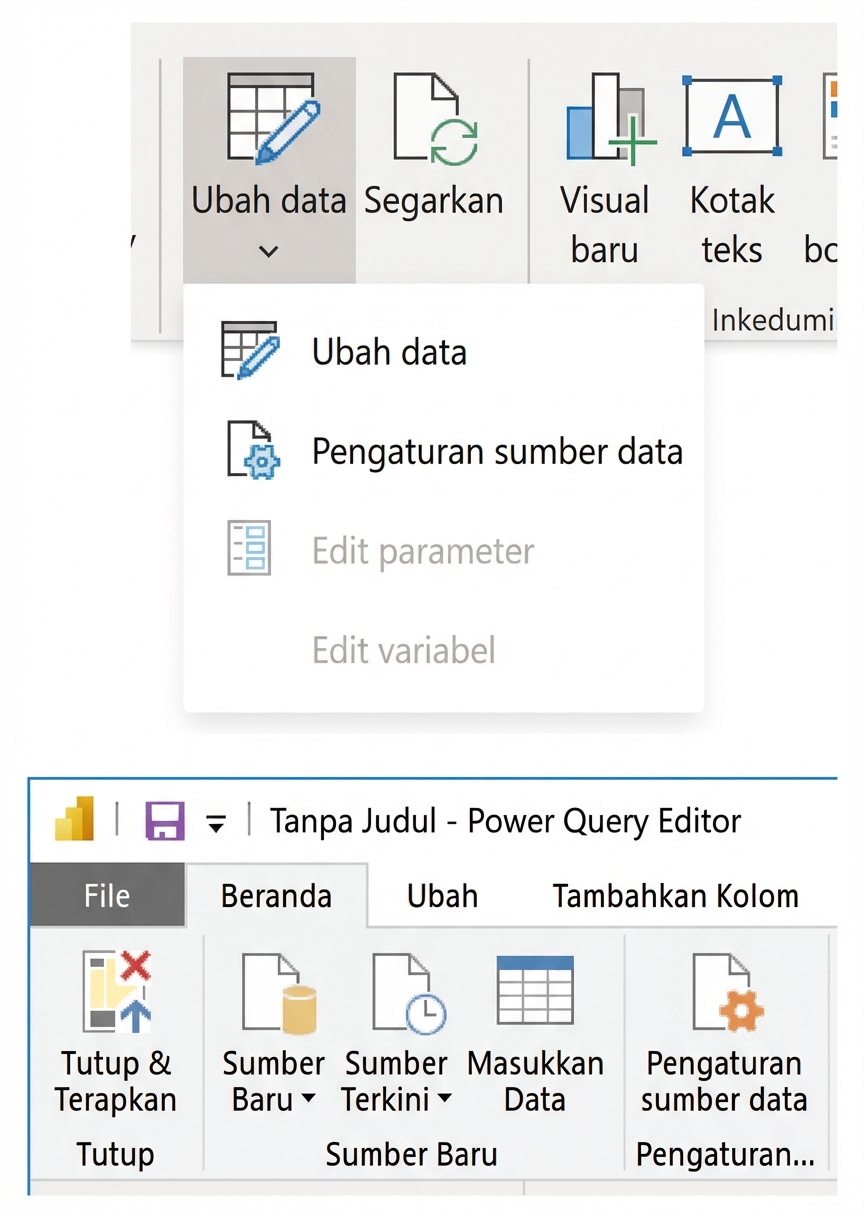 Pengaturan sumber data di Power BI