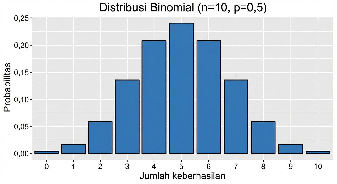 Plot distribusi binomial dengan n=10, p=0.5.png