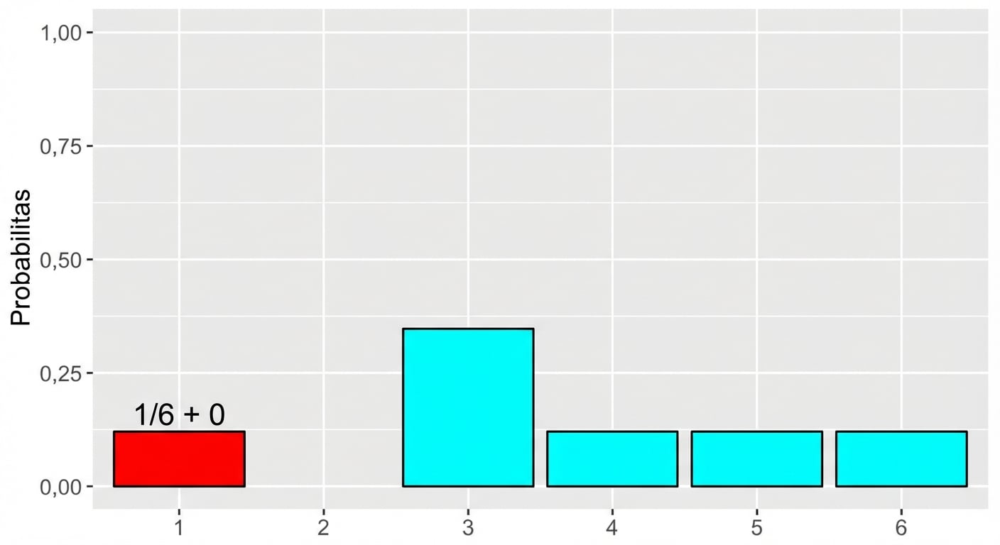 distribusi probabilitas dengan teks menyatakan seperenam plus nol.png